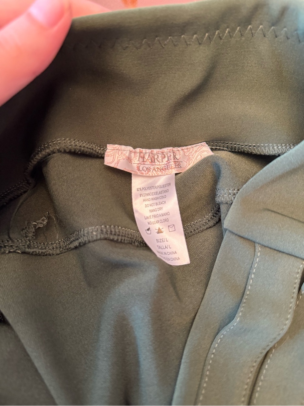 Harper Olive Green Pencil Skirt with Button-Waist Detail - Picture 5 of 5